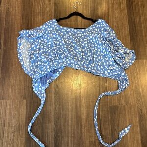 Maeve blue cherry crop top